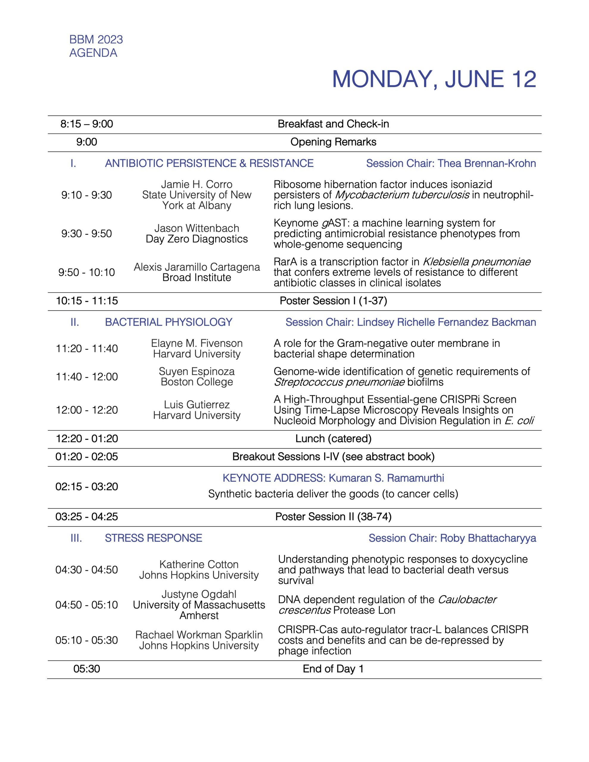 Agenda Boston Bacterial Meeting